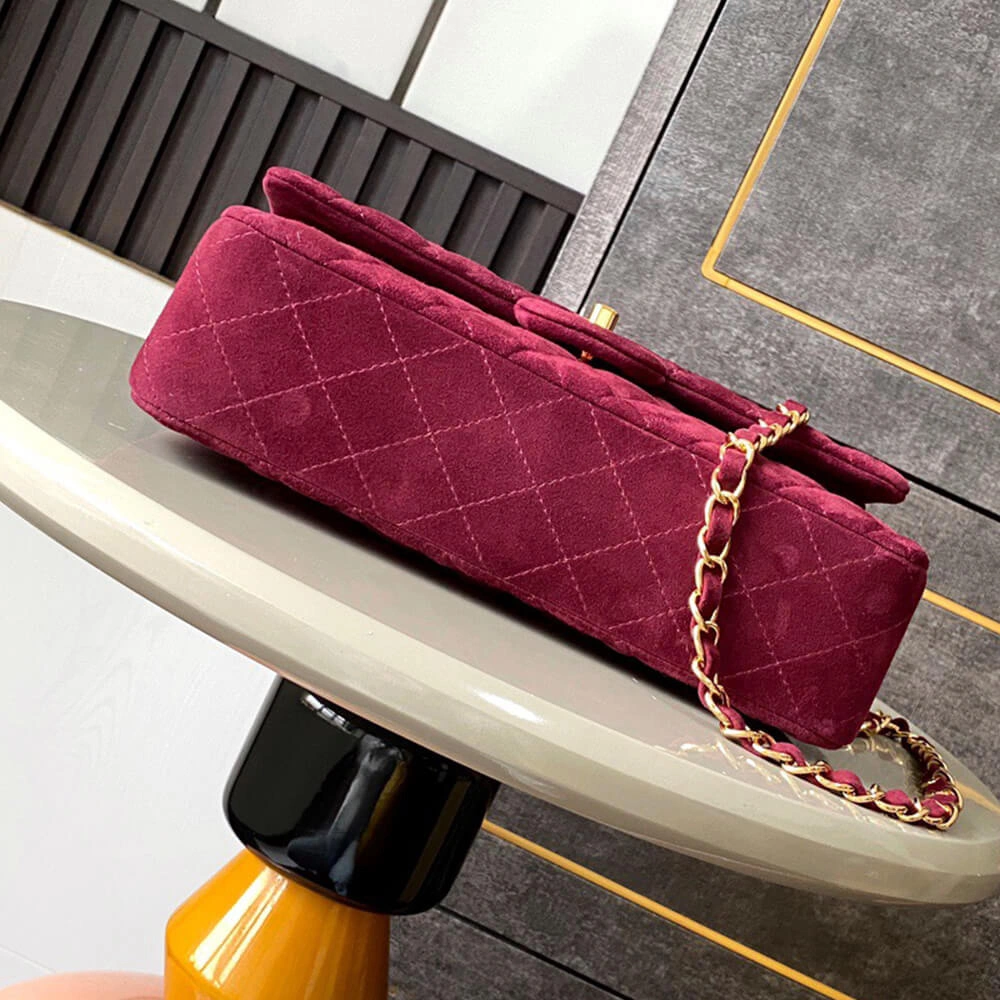 HighQuality CHANEL Suede  Double Flap Handbag(HIGH-END GRADE) 1612