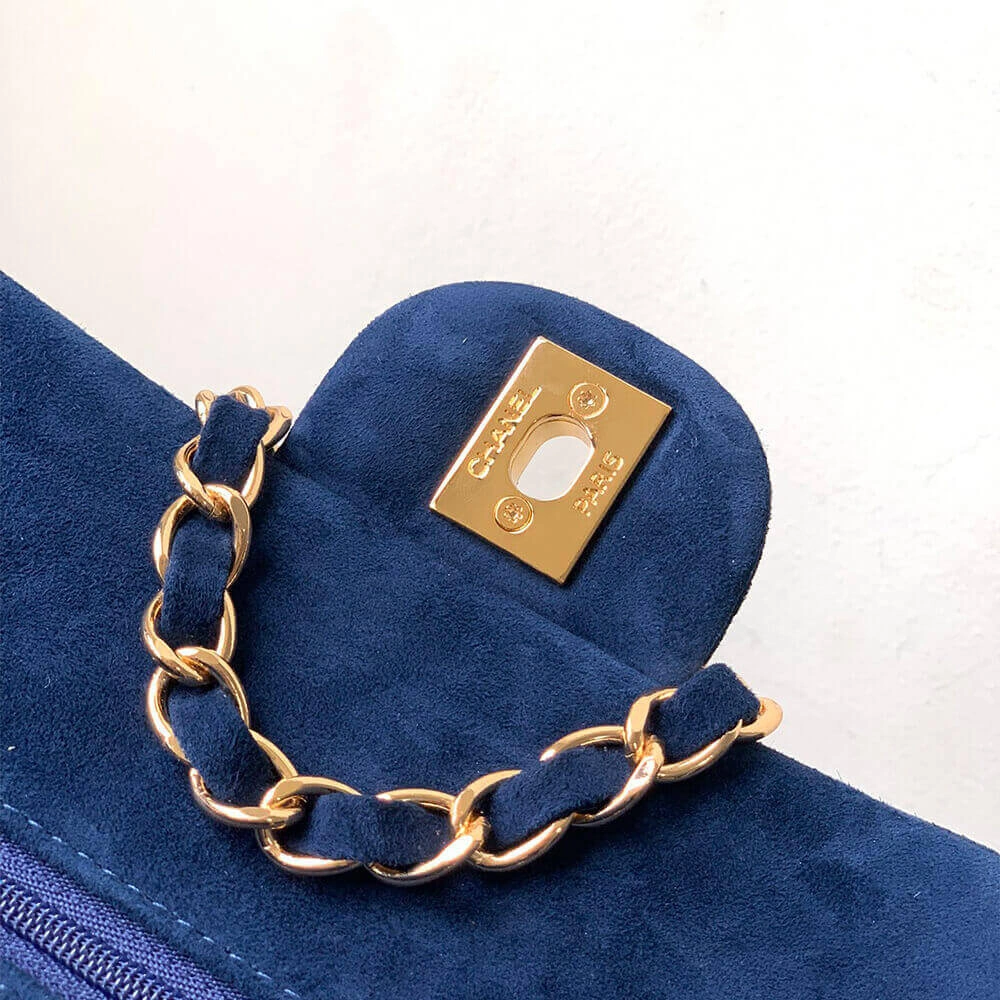 CHANEL Suede  Double Flap Handbag(HIGH-END GRADE) Functional 1613