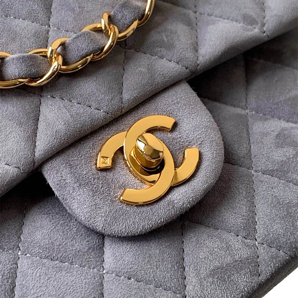 CHANEL Suede  Double Flap Handbag(HIGH-END GRADE) Tailored 1607