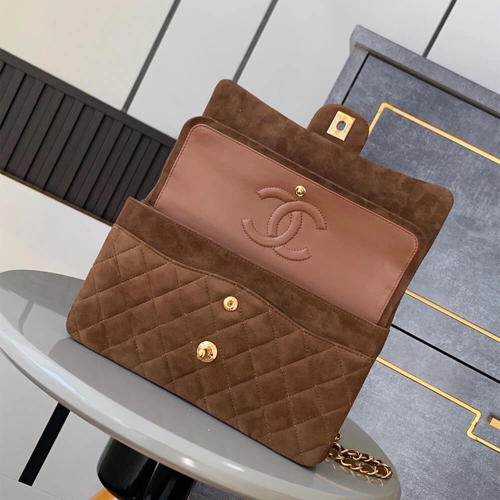 Versatile CHANEL Suede  Double Flap Handbag(HIGH-END GRADE) 1598