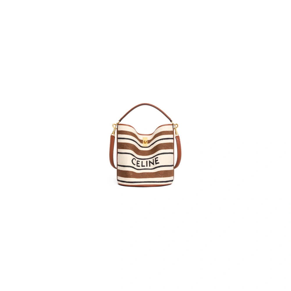 EyeCatching Celine BUCKET 16 BAG IN STRIPED TEXTILE WITH CELINE JACQUARD(high-end grade) 2509