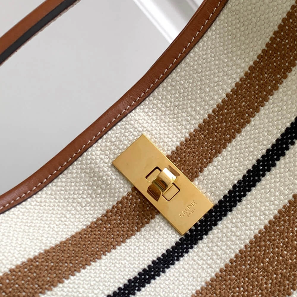 EyeCatching Celine BUCKET 16 BAG IN STRIPED TEXTILE WITH CELINE JACQUARD(high-end grade) 2509
