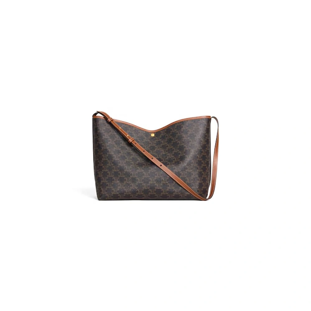 Fashionable Celine SOFT SHOPPER BAG IN Triomphe Canvas and Calfskin 2508