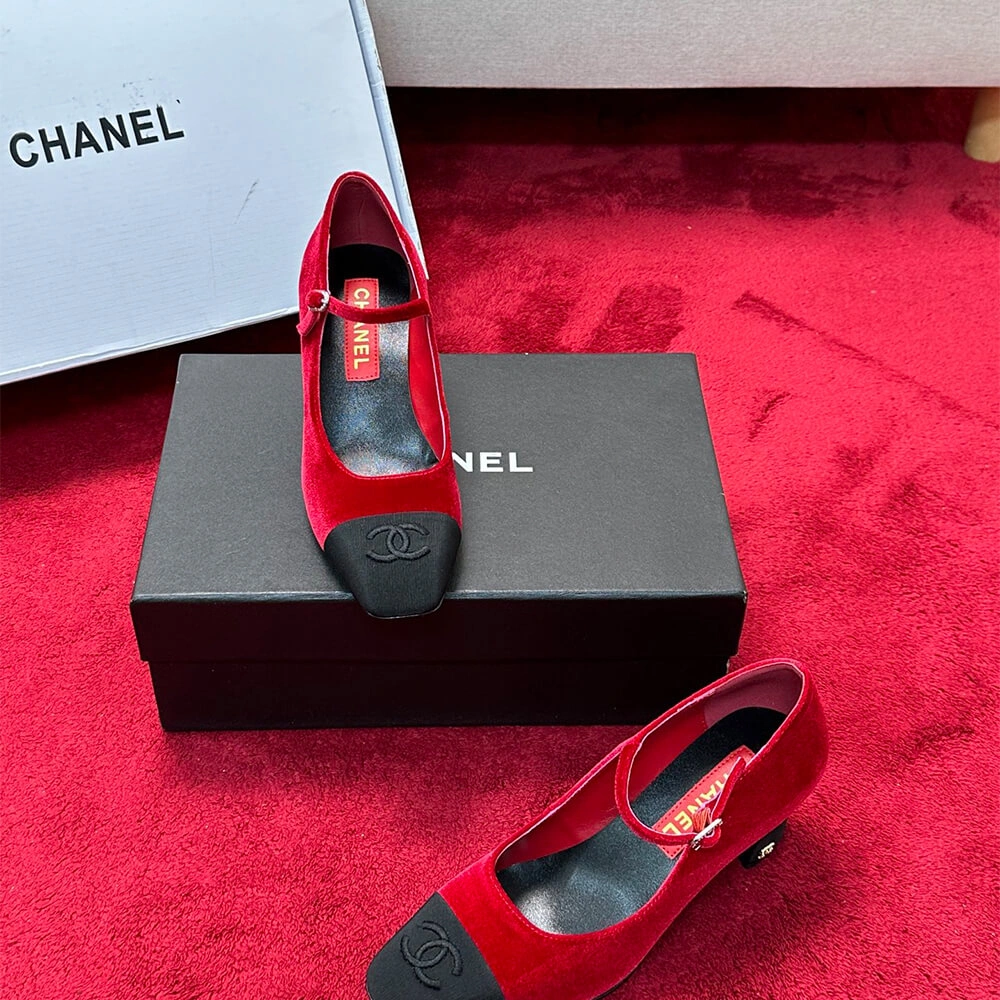 Chanel Mary Janes Heel Functional 3349