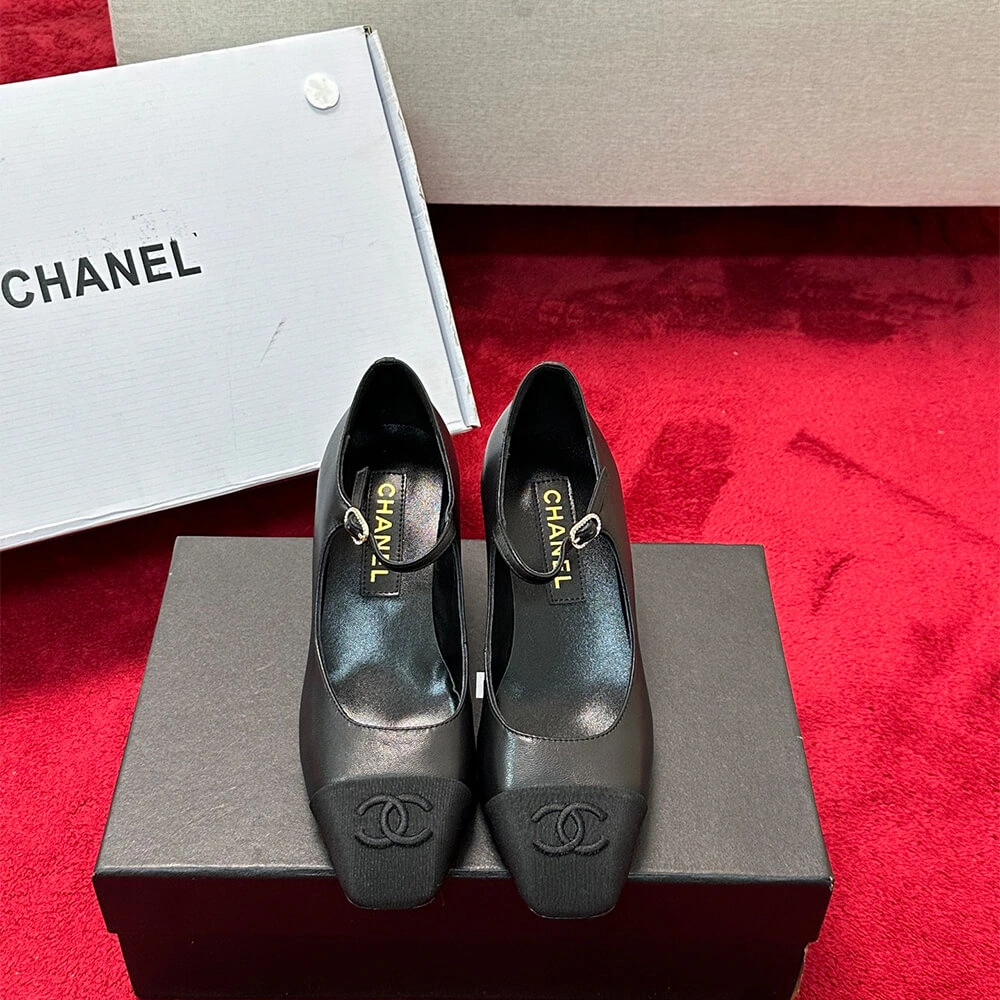 Chanel Mary Janes Heel Neat 3369