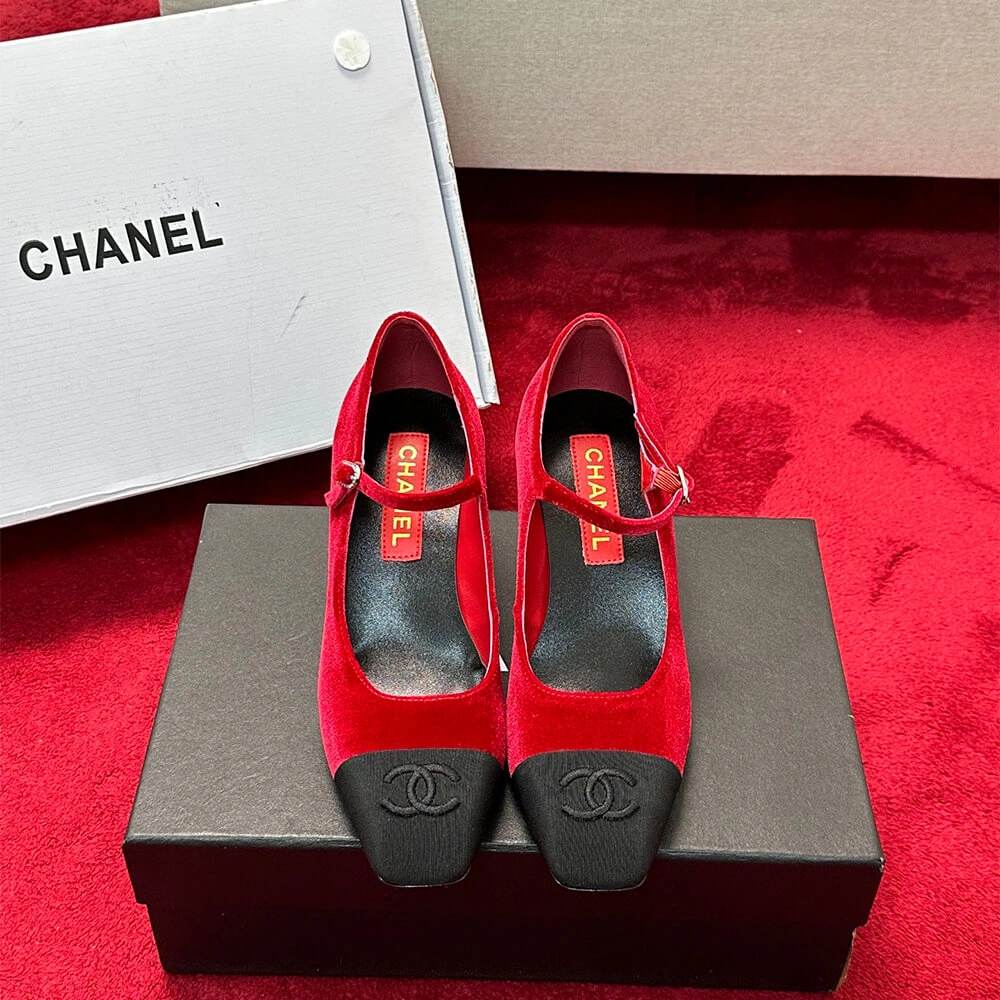 Chanel Mary Janes Heel Functional 3349