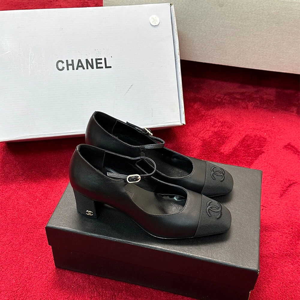 Chanel Mary Janes Heel Neat 3369