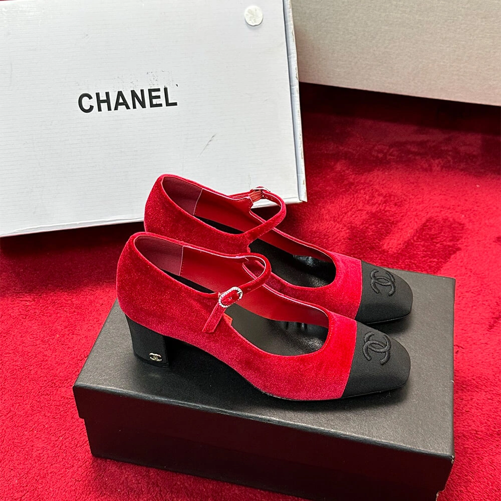 Chanel Mary Janes Heel Functional 3349