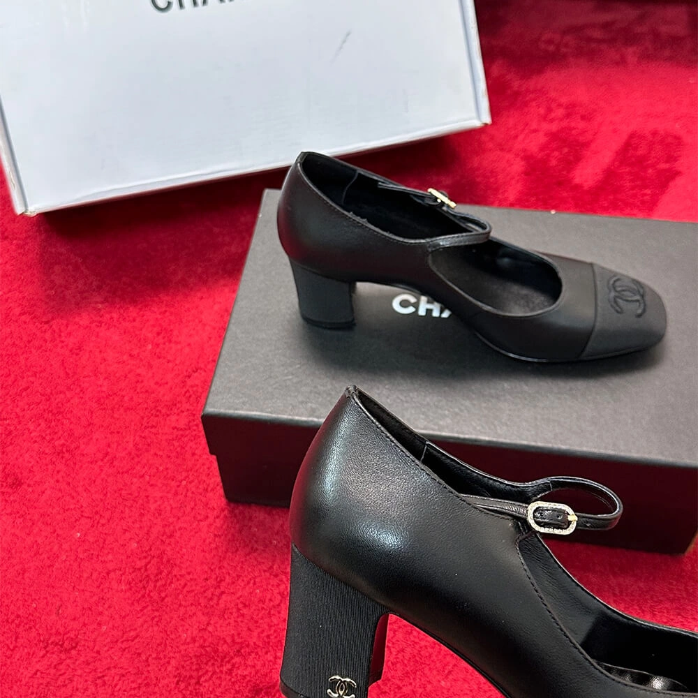 Chanel Mary Janes Heel Neat 3369