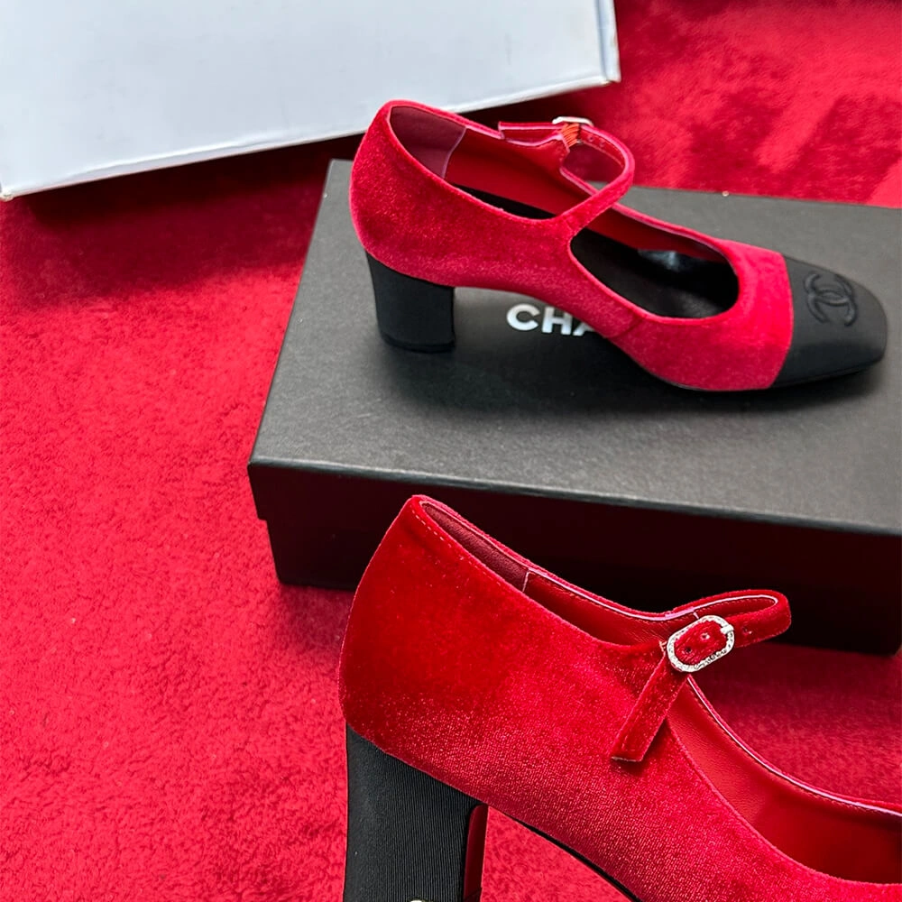 Chanel Mary Janes Heel Functional 3349