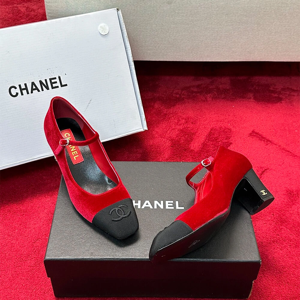 Chanel Mary Janes Heel Functional 3349