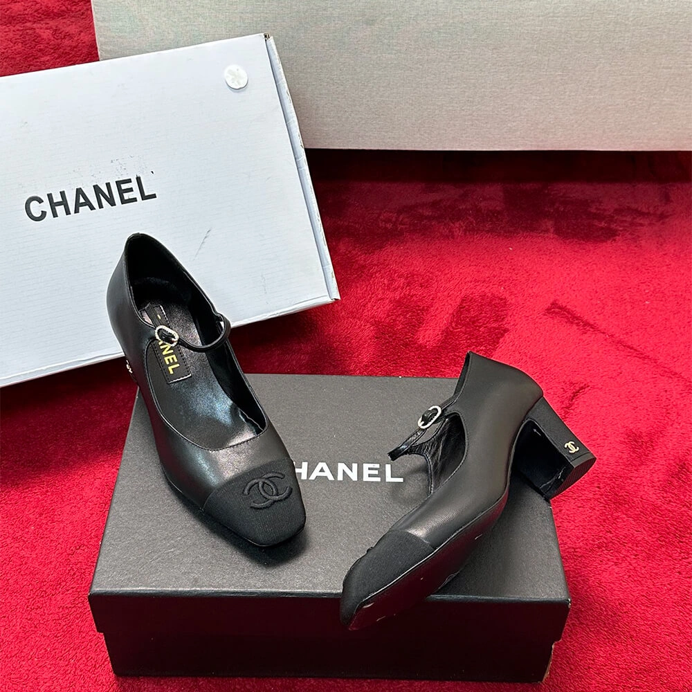 Chanel Mary Janes Heel Neat 3369
