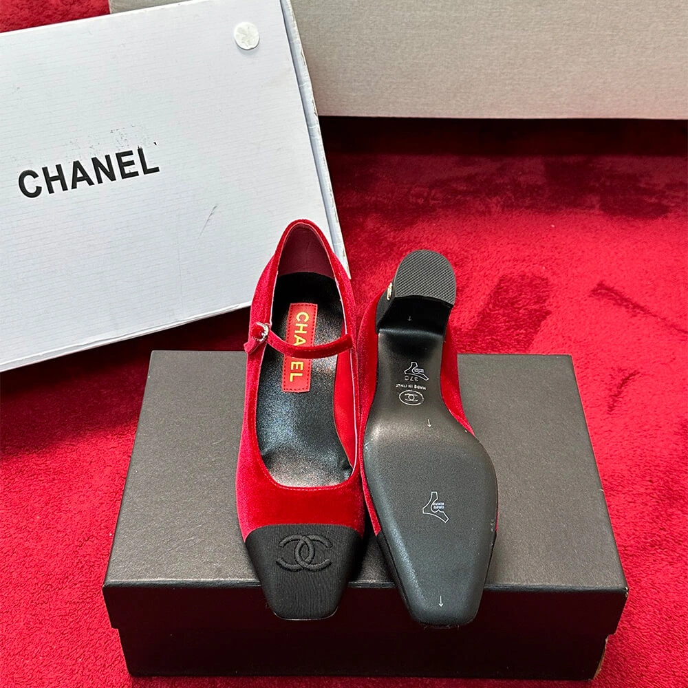 Chanel Mary Janes Heel Functional 3349