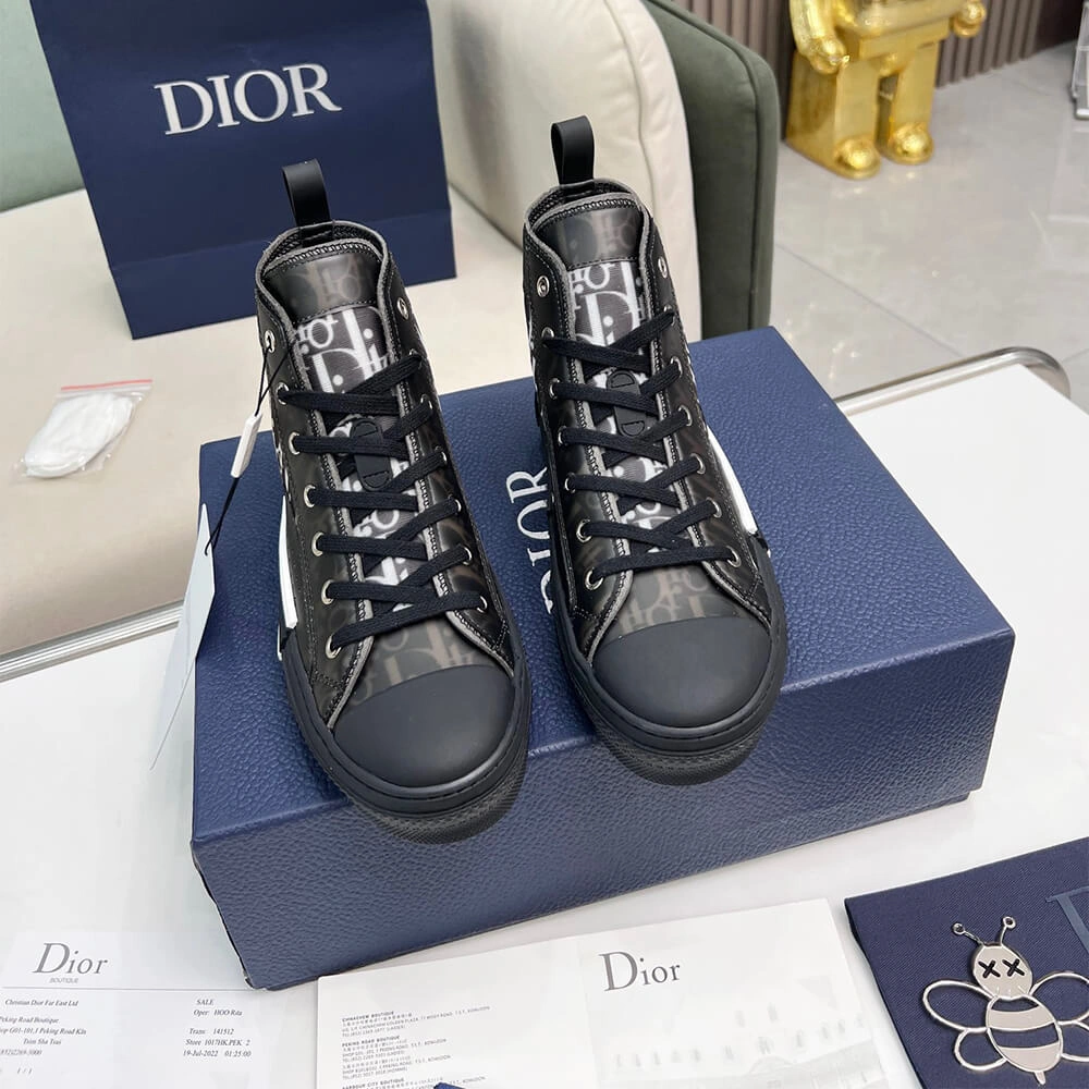 DIOR B23 High-Top Sneakers Dior Oblique SmoothTexture 3338