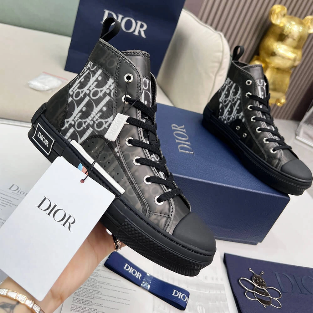 DIOR B23 High-Top Sneakers Dior Oblique SmoothTexture 3338