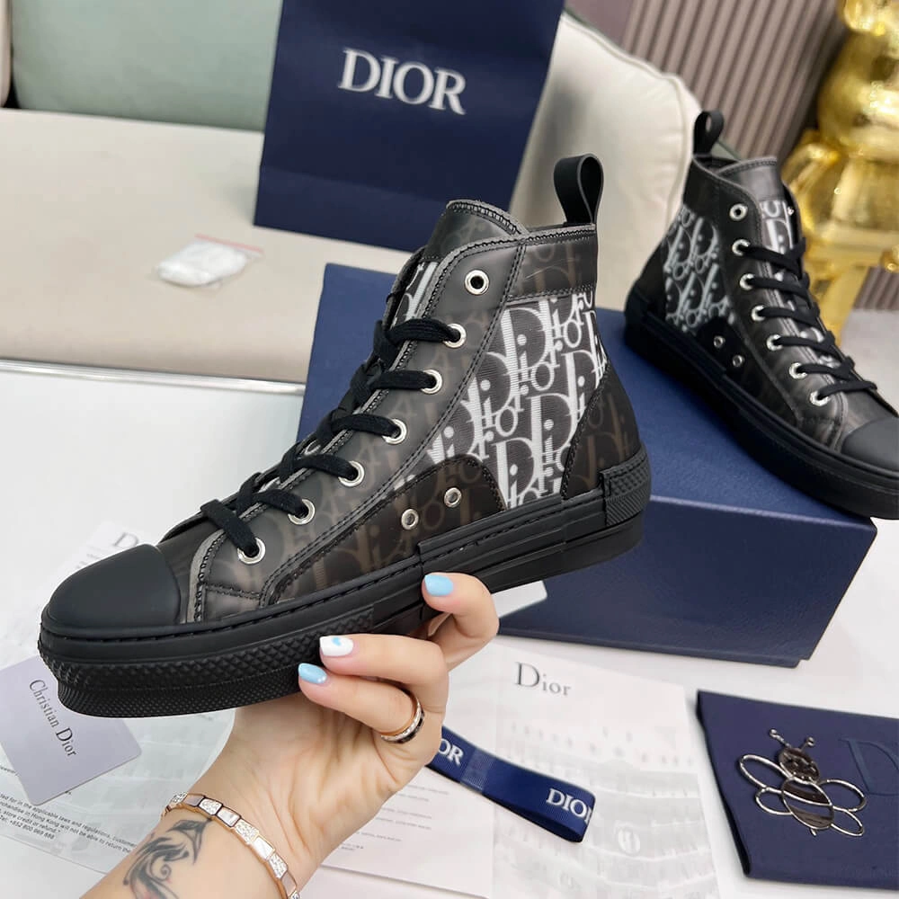 DIOR B23 High-Top Sneakers Dior Oblique SmoothTexture 3338