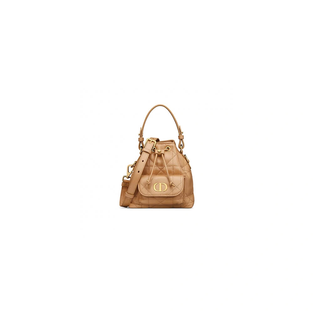 Lightweight Dior Caro Micro Bucket Bag 2159