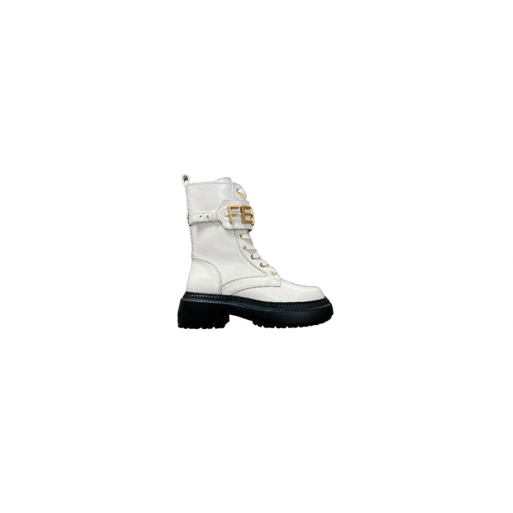 FENDI Fendigraphy logo-plaque leather boots Vibrant 3398