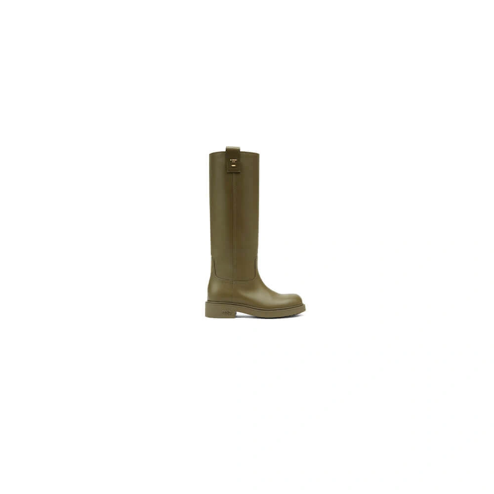 Fendi Filo Green Leather Boots Unisex 3419