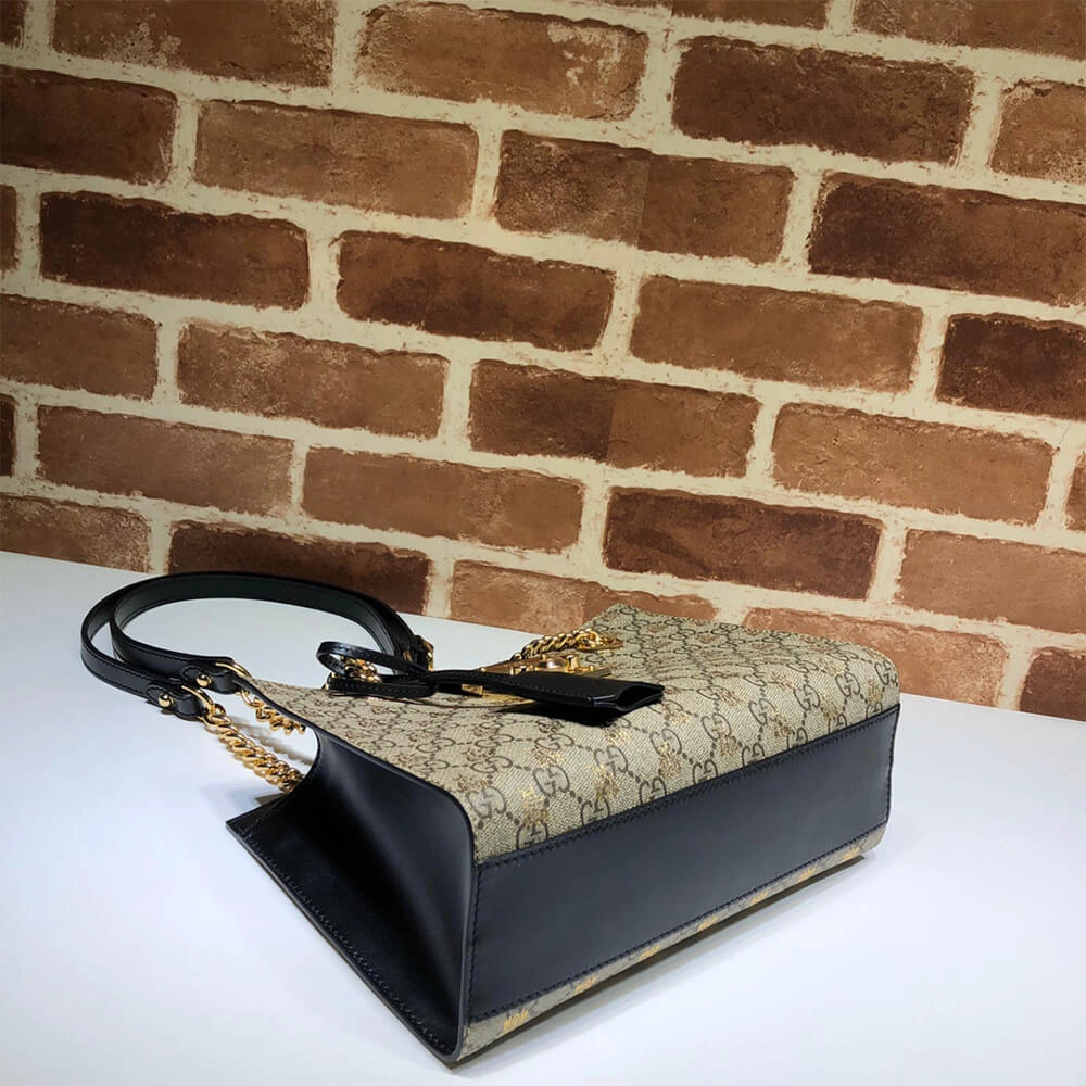 Bold GG Padlock small GG bees shoulder bag 1107