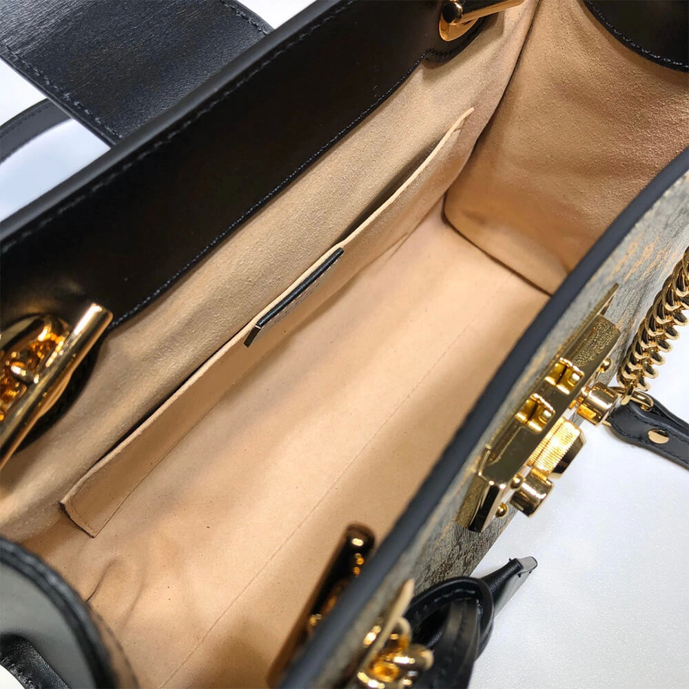 Bold GG Padlock small GG bees shoulder bag 1107