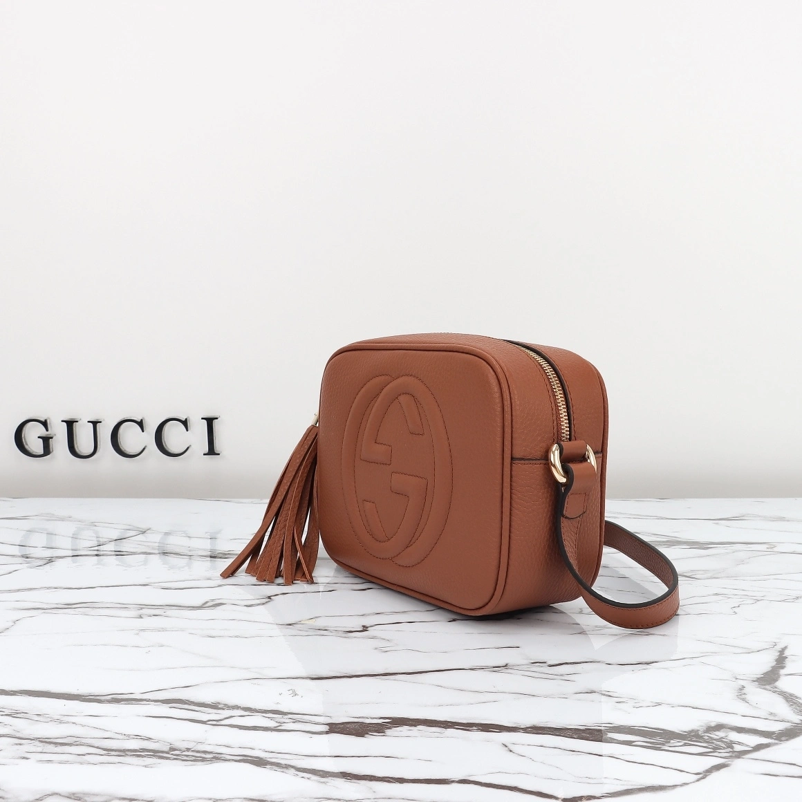 ComfortFit GG Pebbled Calfskin Small Soho Disco Bag 1044