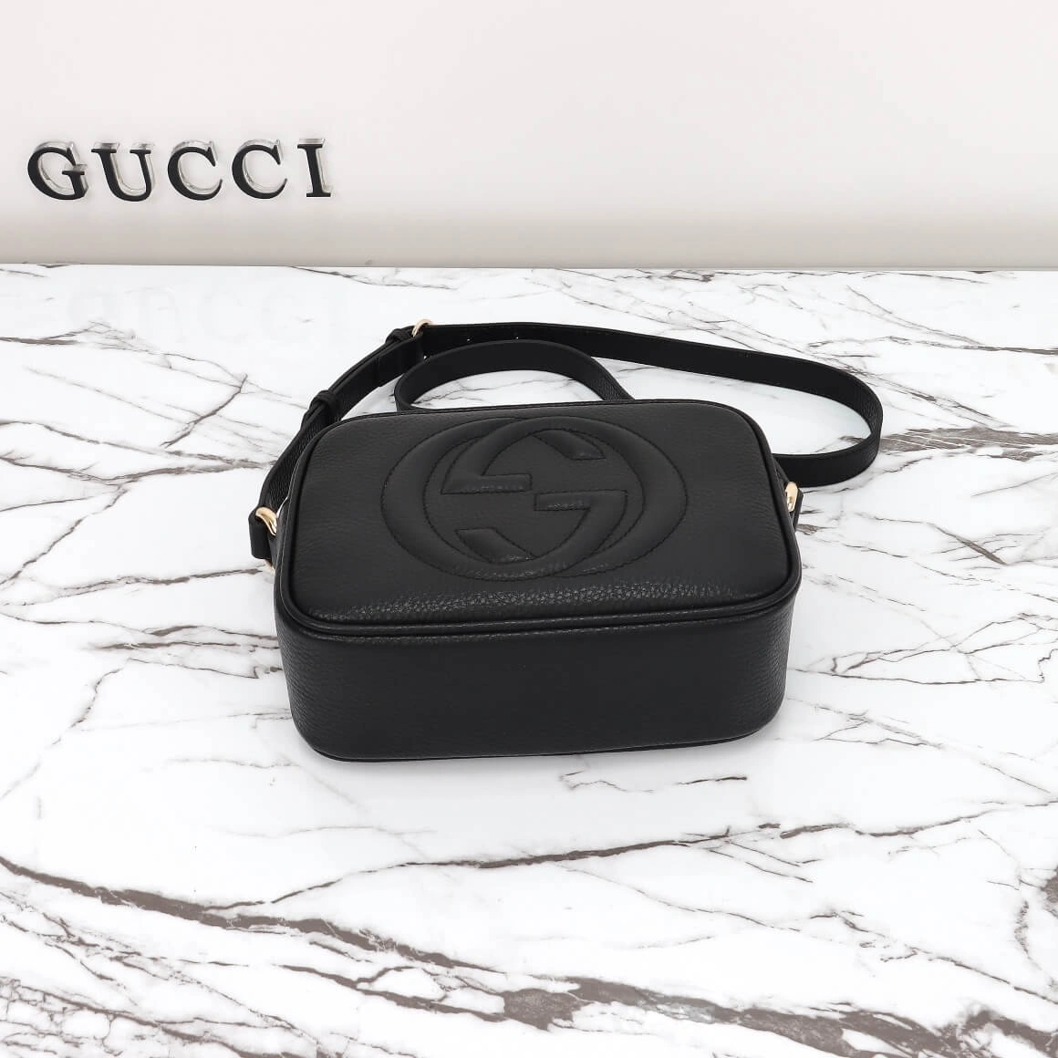 Unique GG Pebbled Calfskin Small Soho Disco Bag 1021