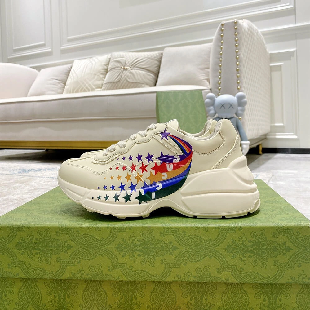 Gucci Rainbow Star Rhyton Sneaker Breathable 3269