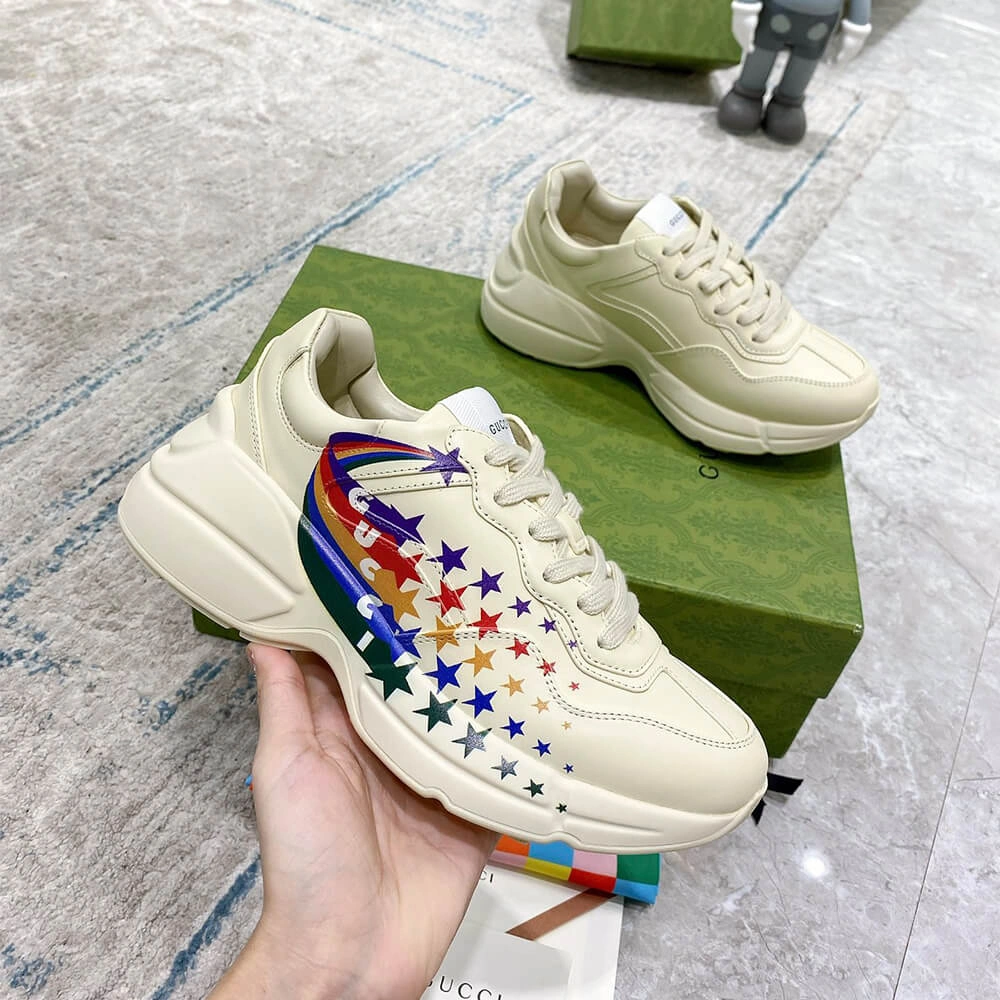 Gucci Rainbow Star Rhyton Sneaker Breathable 3269