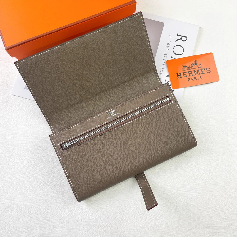 WaterResistant HERMES New H Passant Toutenmain wallet(HIGH-END GRADE) 1988