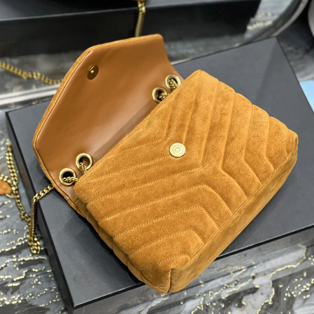 NewStyle LOULOU SMALL CHAIN BAG IN “Y” QUILTED SUEDE 2833