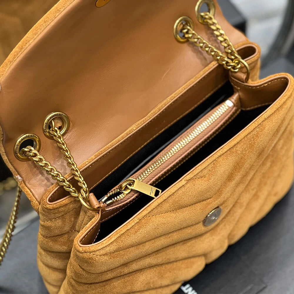 NewStyle LOULOU SMALL CHAIN BAG IN “Y” QUILTED SUEDE 2833