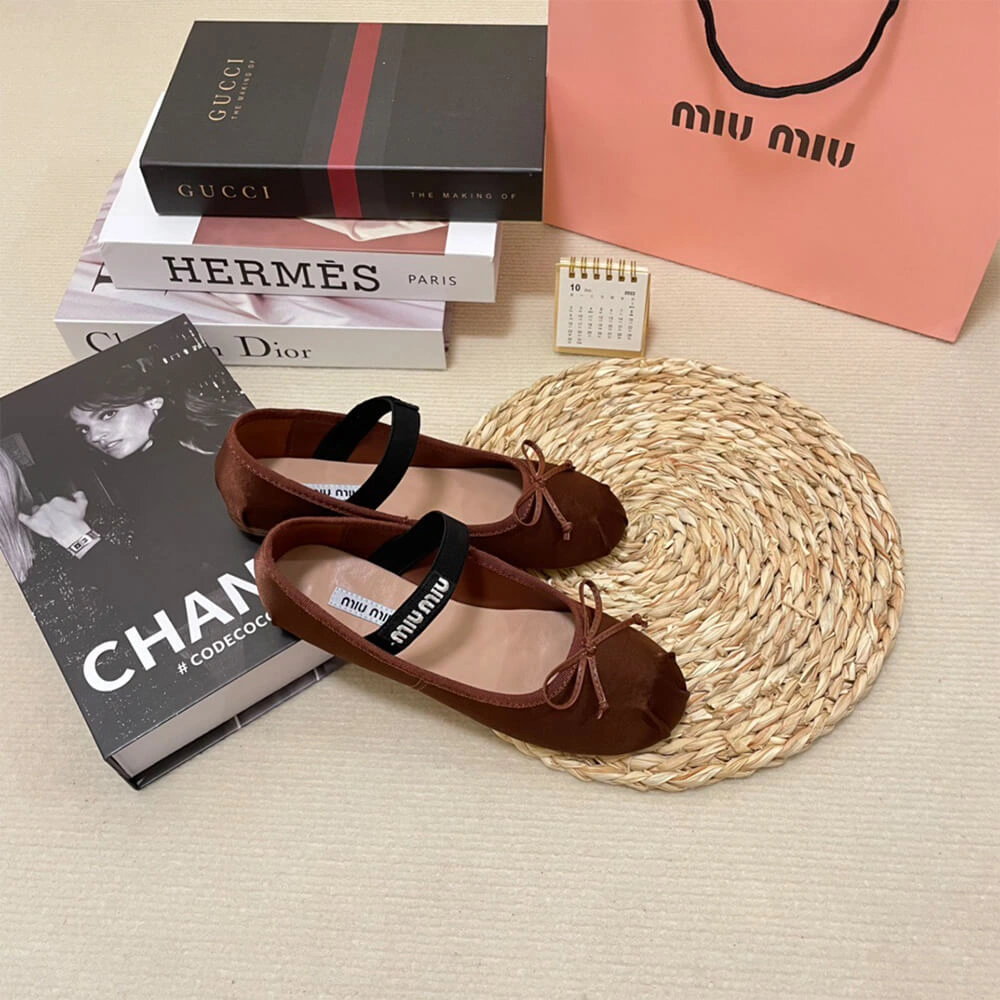 Durable MiuMiu Satin ballerinas 3444