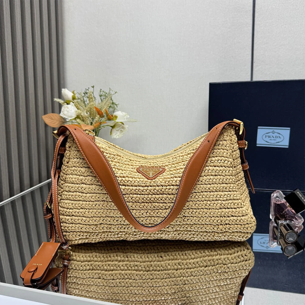 Prada Aimée large crochet and leather bag Casual 2943