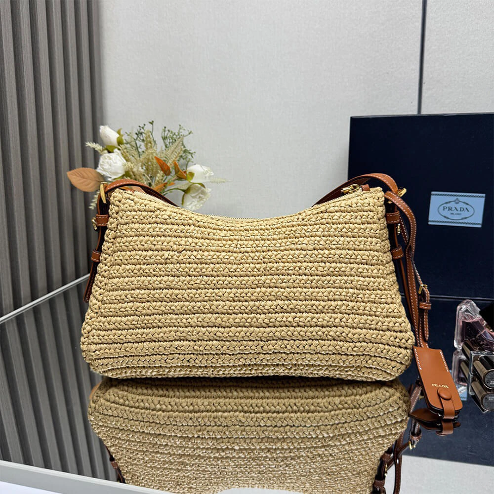 Prada Aimée large crochet and leather bag Casual 2943