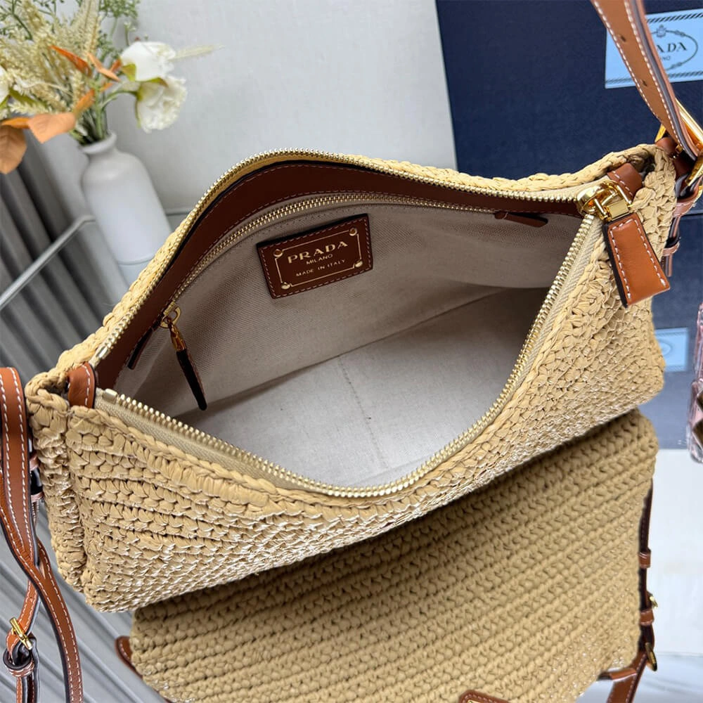 Prada Aimée large crochet and leather bag Casual 2943