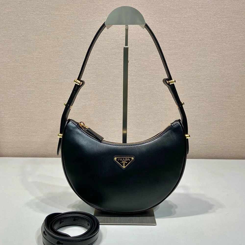 Prada Arqué small leather shoulder bag(HIGH-END GRADE) Vibrant 3034