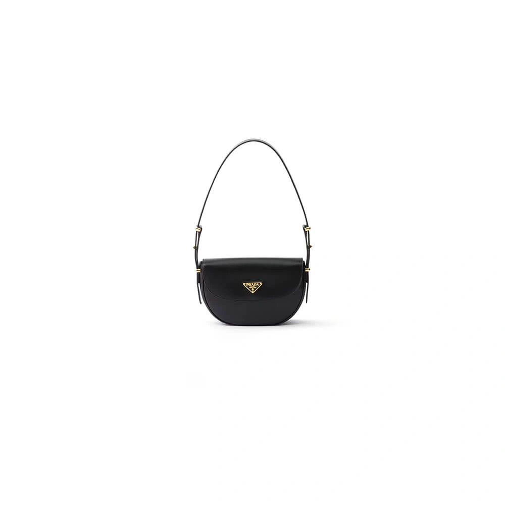 Casual Prada Arque leather shoulder bag with flap 2985