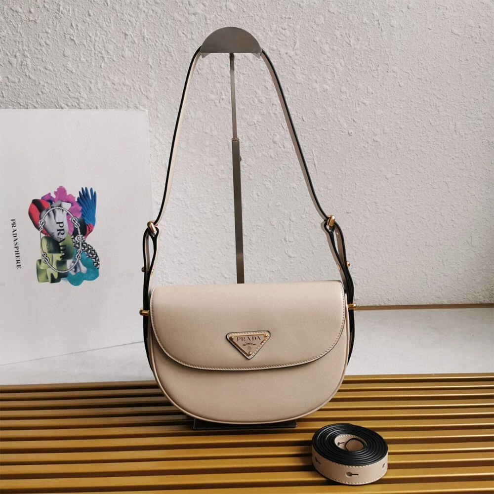 Sleek Prada Arque leather shoulder bag with flap 2913