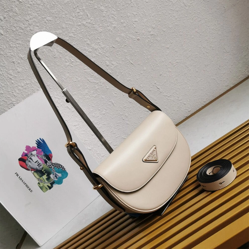 Sleek Prada Arque leather shoulder bag with flap 2913