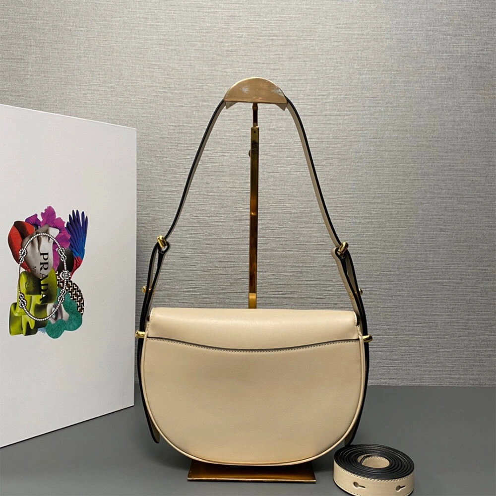 Prada Arque leather shoulder bag with flap Durable 2934