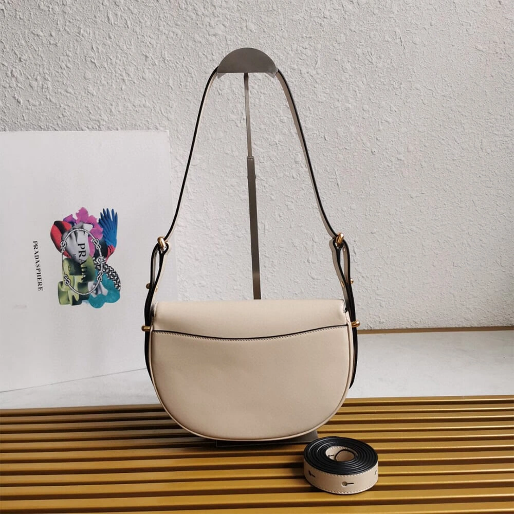 Sleek Prada Arque leather shoulder bag with flap 2913