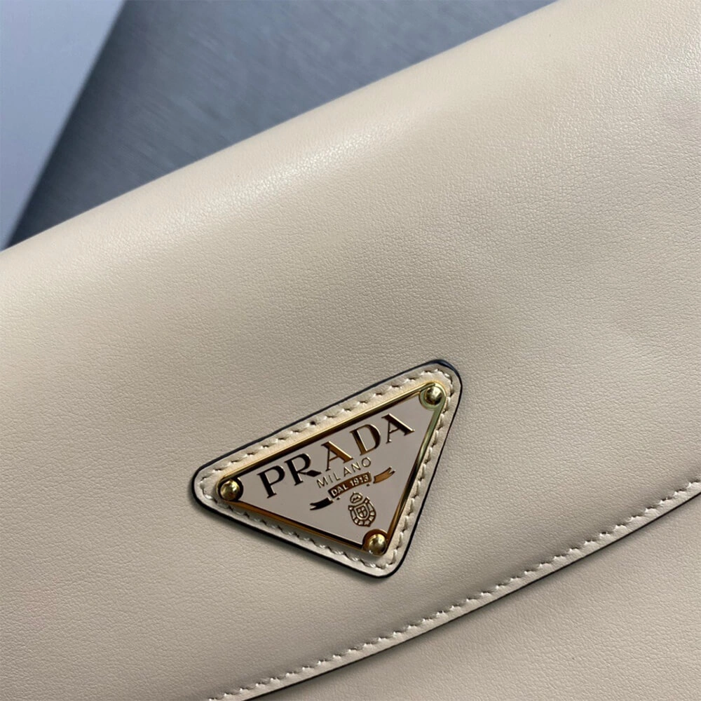 Prada Arque leather shoulder bag with flap Durable 2934