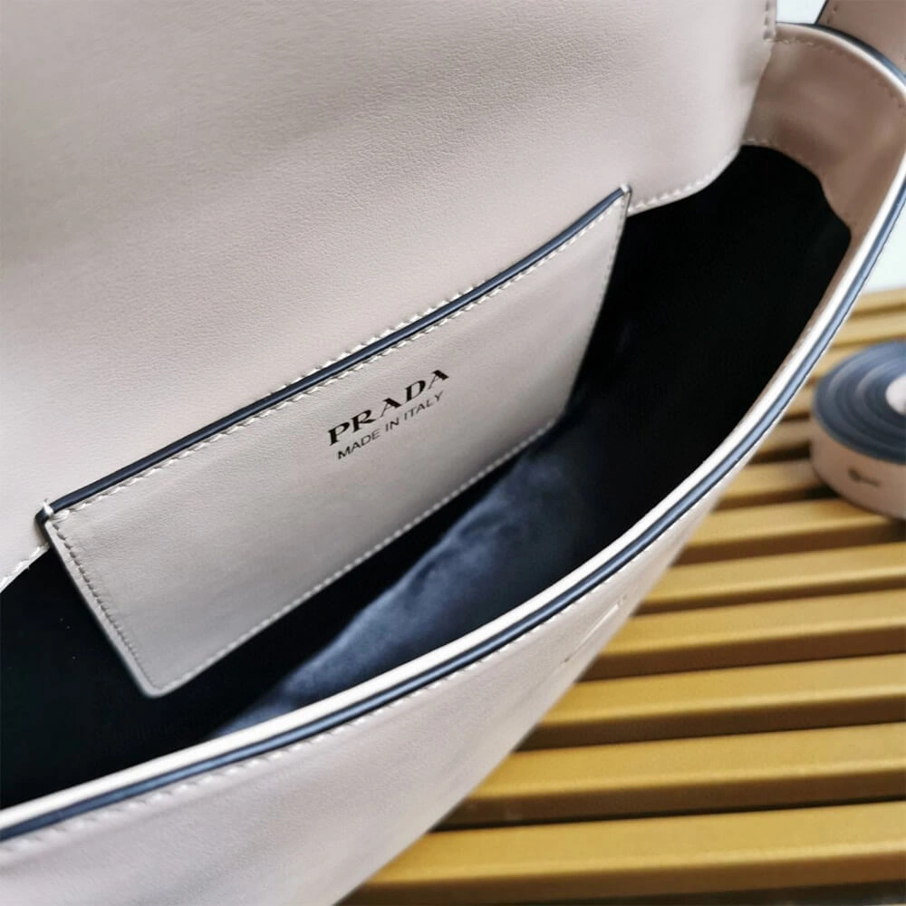 Sleek Prada Arque leather shoulder bag with flap 2913