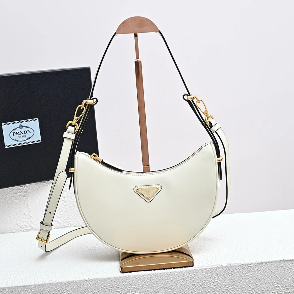 Minimalist Prada Arque leather shoulder bag 2952