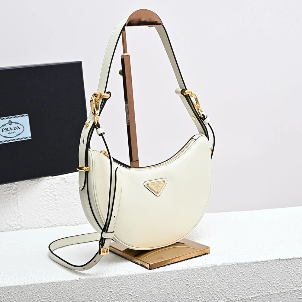 Minimalist Prada Arque leather shoulder bag 2952