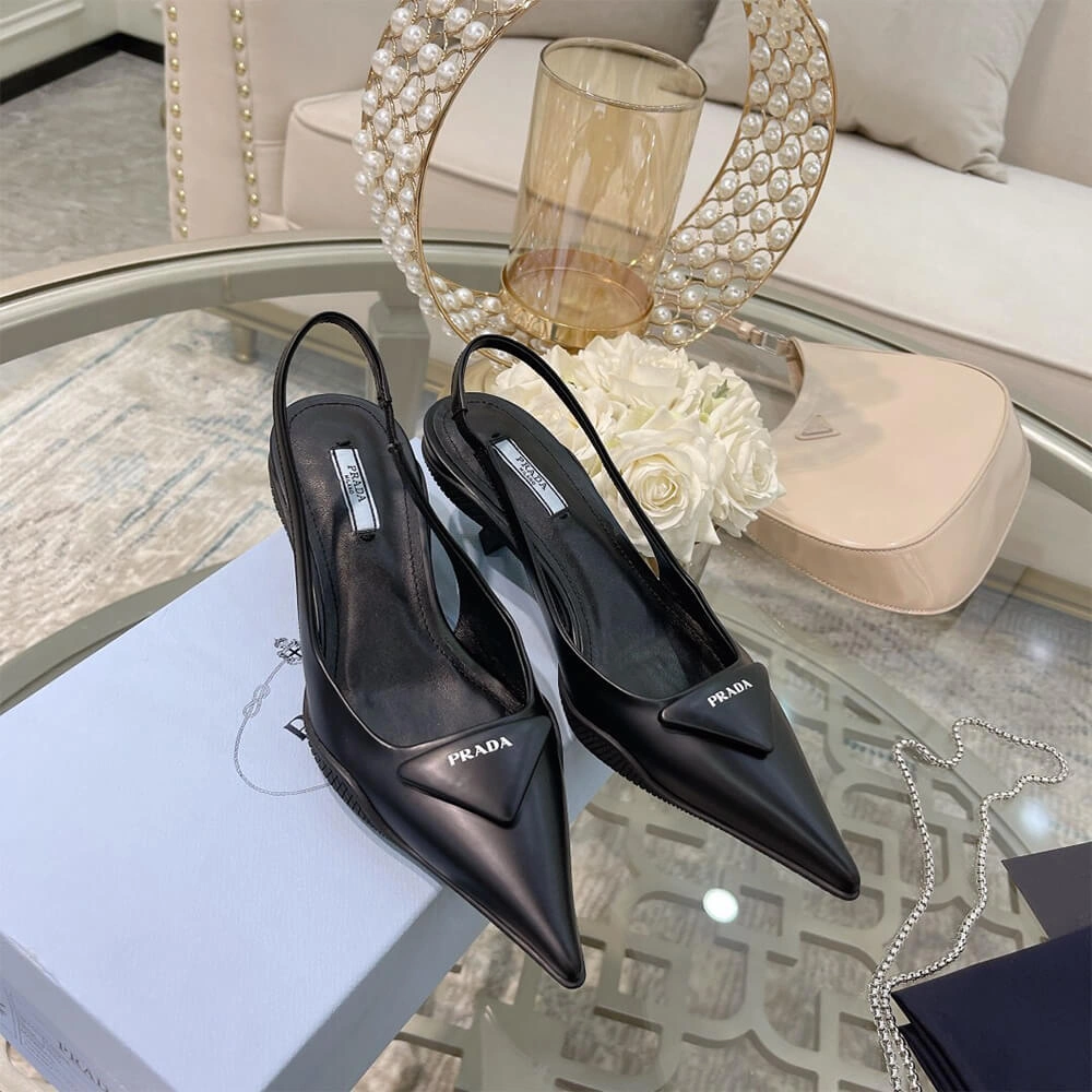 EasyMatch Prada Brushed Leather Slingback Pumps 3477