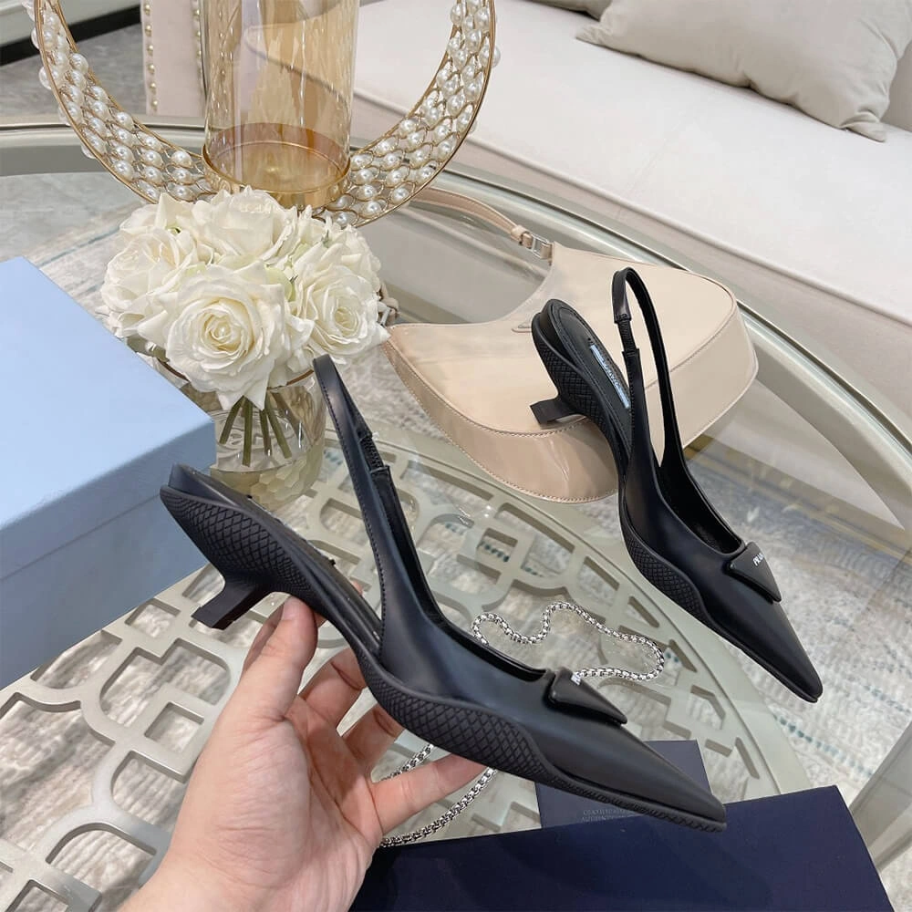 EasyMatch Prada Brushed Leather Slingback Pumps 3477