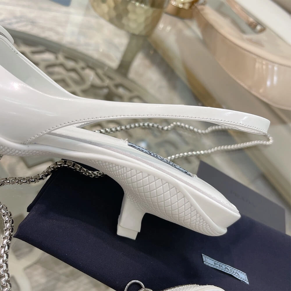 Prada Brushed Leather Slingback Pumps Flexible 3451