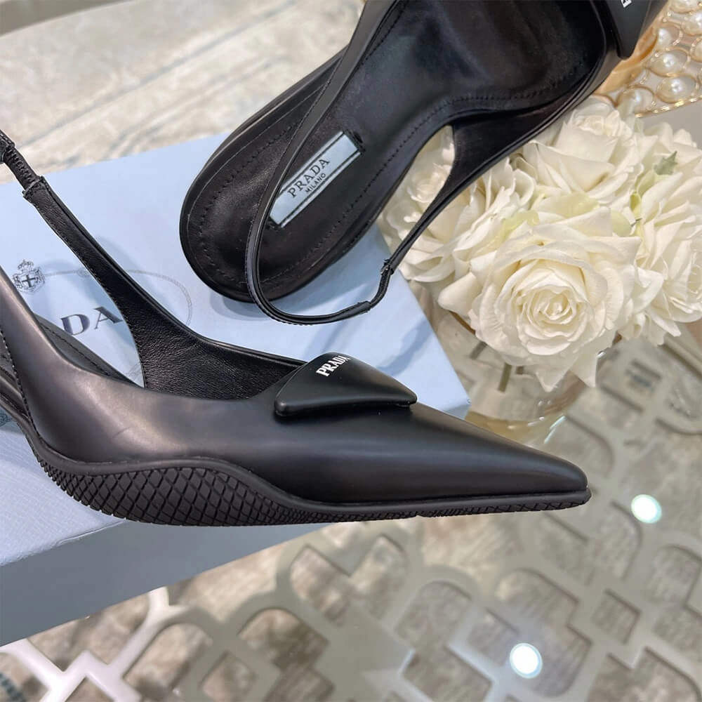 EasyMatch Prada Brushed Leather Slingback Pumps 3477
